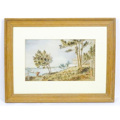 1778 - Alice Nanette Rogers (nee Remington), 19th century, Watercolour, A Bermuda river scene with boats an... 