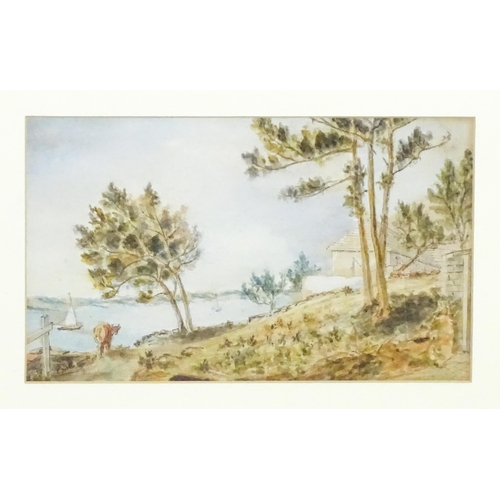 1778 - Alice Nanette Rogers (nee Remington), 19th century, Watercolour, A Bermuda river scene with boats an... 