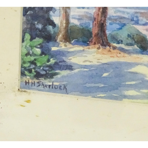 1779 - H. H. Sherlock, 20th century, Watercolours, A Mediterranean landscape. Signed lower left. Approx. 8 ... 