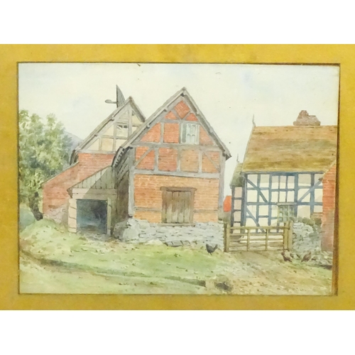 1780 - Manner of George Heywood Maunoir Sumner, Early 20th century, Watercolour, Timber framed farm buildin... 