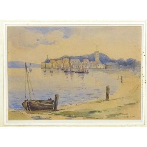 1801 - Rose Mary Campbell, 20th century, Watercolour, Yarmouth Harbour, Isle of Wight. Signed lower right a... 