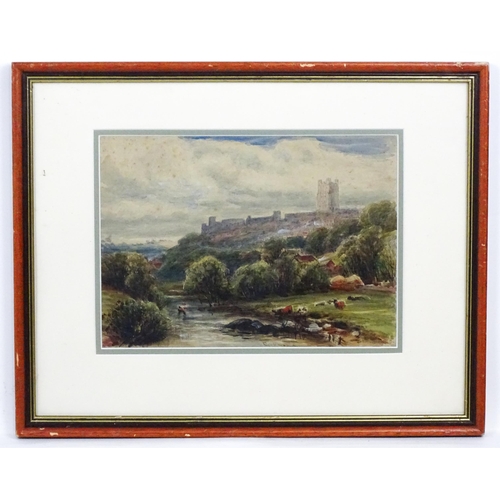 1802 - James Alfred Aitken (1846-1897), Watercolour, Richmond, A View of the North Yorkshire market town an... 