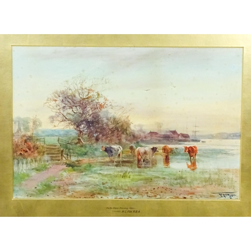 1811 - Henry Charles Fox (1860-1929), Watercolour, On The Stour Evening. Signed and dated 1901, and ascribe... 