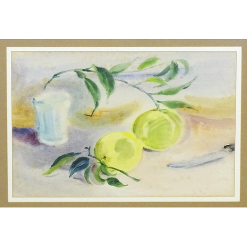 1873 - Edwin Smith, 20th century, Watercolour, Sicilian still life with lemons. Ascribed to gallery label v... 