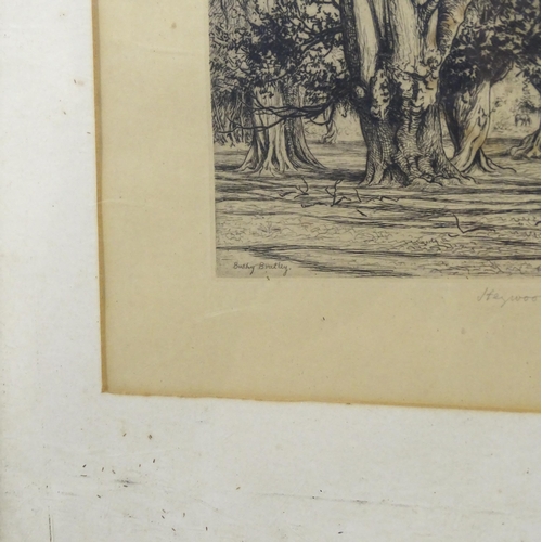 1897 - George Heywood Maunoir Sumner (1853–1940), Etching, Bushy Bratley, New Forest, Hampshire. Signed in ... 