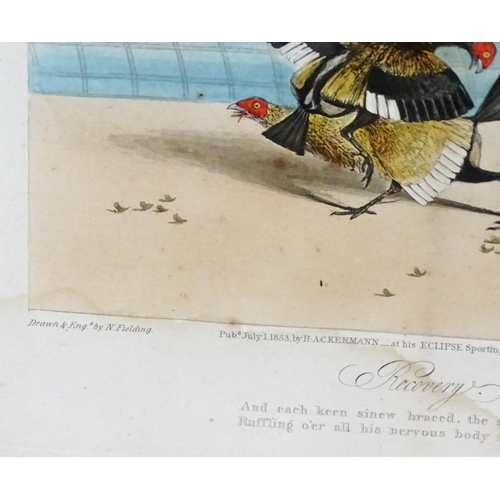 1898 - After Newton Smith Fielding (1799-1856), Aquatints with hand colouring, Stages of a Cock Fight, comp... 