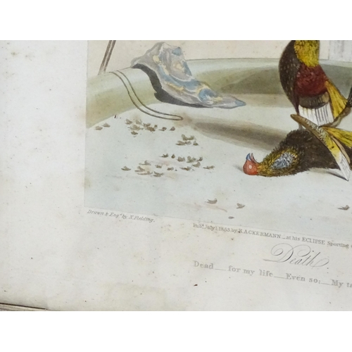 1898 - After Newton Smith Fielding (1799-1856), Aquatints with hand colouring, Stages of a Cock Fight, comp... 