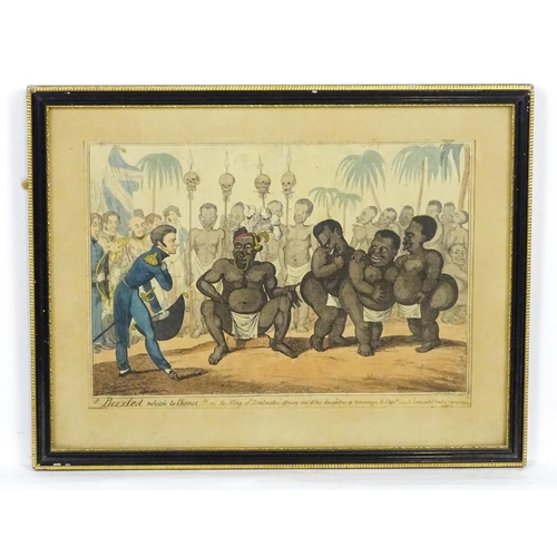 1900 - George Cruikshank after Captain Frederick Marryat, Early 19th centuy, Satirical etching with hand co... 