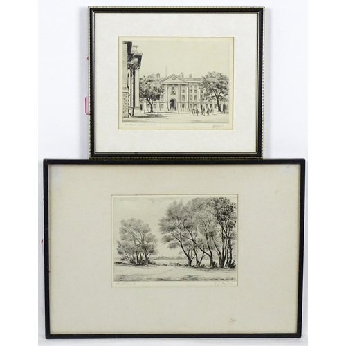 1901 - Edward James Rogers (1872-1938), Irish School, Etchings, The Front Square, Trinity College Dublin, a... 