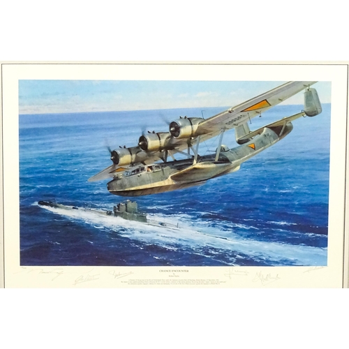 1910 - After Robert Taylor (b.1946), Signed limited edition print, Chance Encounter, depicting a Dornier 24... 