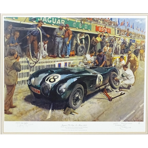 1921 - After Terence Cuneo (1907-1996), Signed limited edition print, Jaguar Pit Stop-Le Mans 1953. Signed ... 