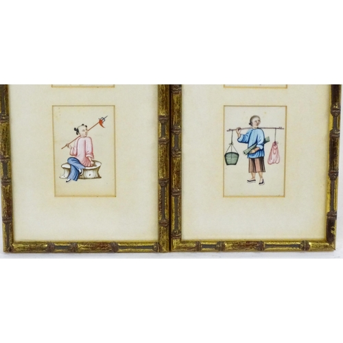 1924 - Chinese School, Watercolour on rice paper, A pair, Studies of Oriental figures. Each with three wate... 