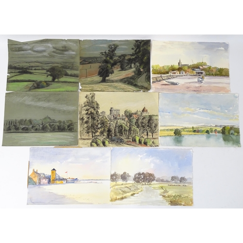 1933 - David Fred Tomlinson, 20th century, Watercolours and Pastels, Various landscape scenes to include Gl... 