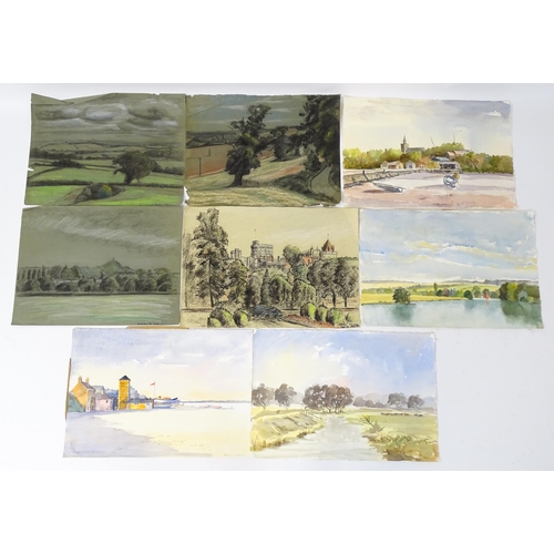 1933 - David Fred Tomlinson, 20th century, Watercolours and Pastels, Various landscape scenes to include Gl... 