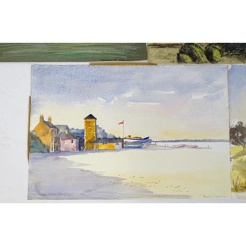 1933 - David Fred Tomlinson, 20th century, Watercolours and Pastels, Various landscape scenes to include Gl... 