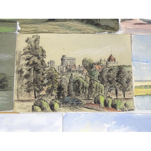 1933 - David Fred Tomlinson, 20th century, Watercolours and Pastels, Various landscape scenes to include Gl... 