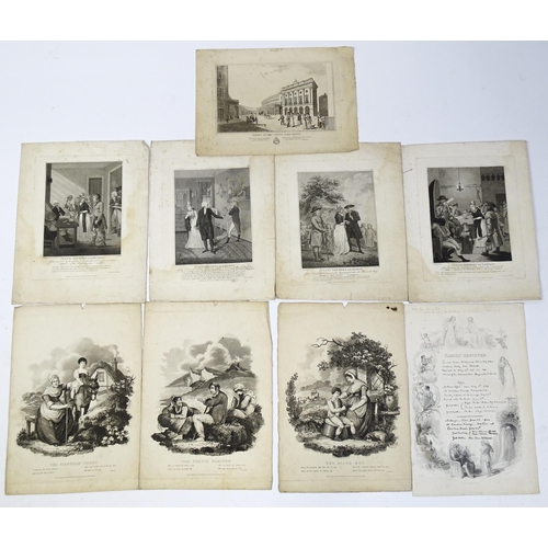 1945 - A quantity of 19th century engravings to include Julia's Journey to London after George Cruikshank, ... 