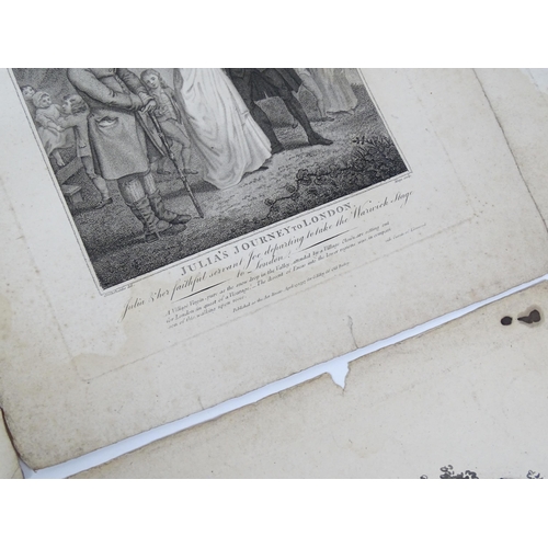 1945 - A quantity of 19th century engravings to include Julia's Journey to London after George Cruikshank, ... 