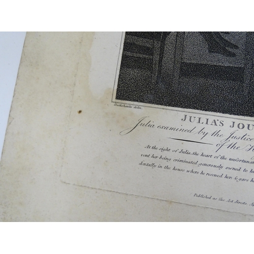 1945 - A quantity of 19th century engravings to include Julia's Journey to London after George Cruikshank, ... 