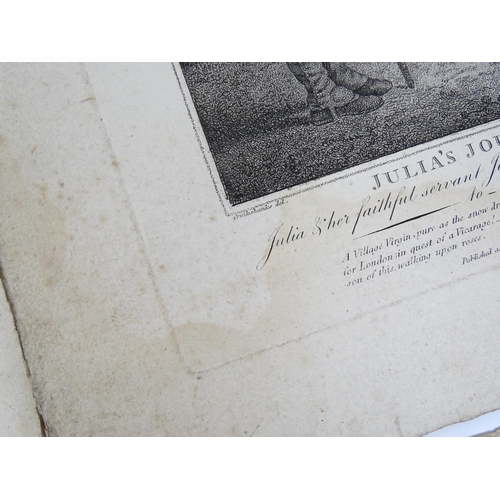 1945 - A quantity of 19th century engravings to include Julia's Journey to London after George Cruikshank, ... 