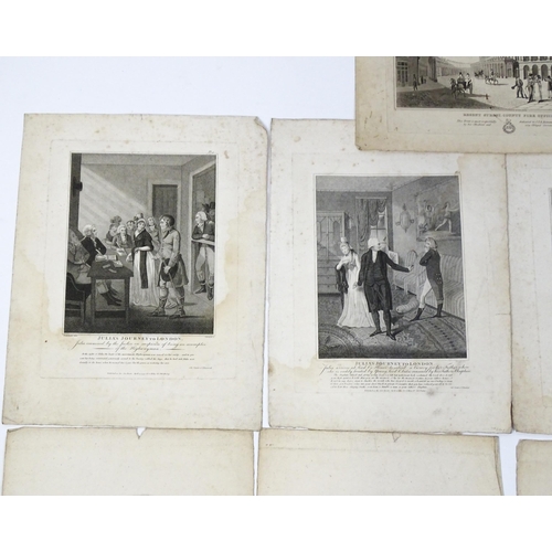 1945 - A quantity of 19th century engravings to include Julia's Journey to London after George Cruikshank, ... 