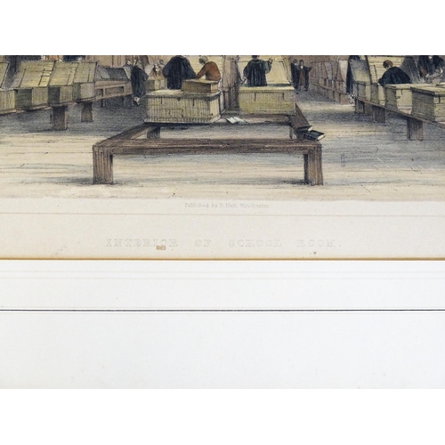 1948 - C. W. Radclyffe, 19th century, Lithograph, Interior of School Room, Winchester College. Approx. 9