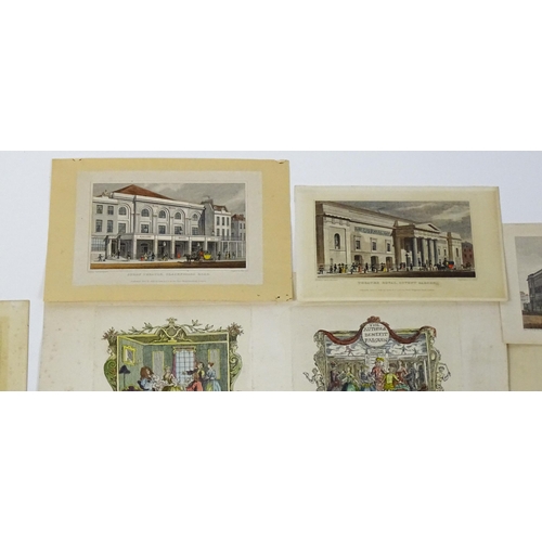 1949 - A quantity of 19th century theatre interest engravings with hand colouring depicting various theatre... 