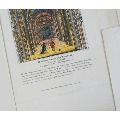 1949 - A quantity of 19th century theatre interest engravings with hand colouring depicting various theatre... 