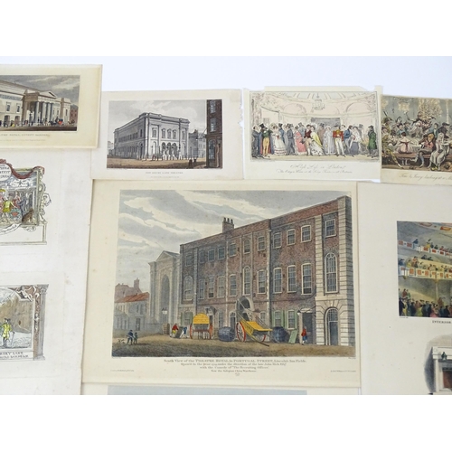 1949 - A quantity of 19th century theatre interest engravings with hand colouring depicting various theatre... 