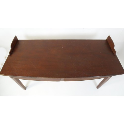 27 - An 18thC mahogany tea table raised on five chamfered tapered legs. 36