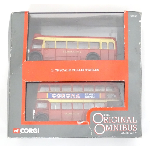 201 - Toys: A quantity of assorted die cast scale model vehicles, buses etc. to include a KMB Corgi Toys l... 