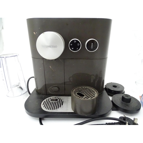 208 - A Nespresso Magimix coffee machine with accessories, together with a mid 20thC cut glass vase, the l... 