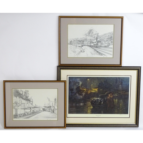 257 - A pair of limited edition railway / train / locomotive prints after John S Gibb (b. 1939), comprisin... 