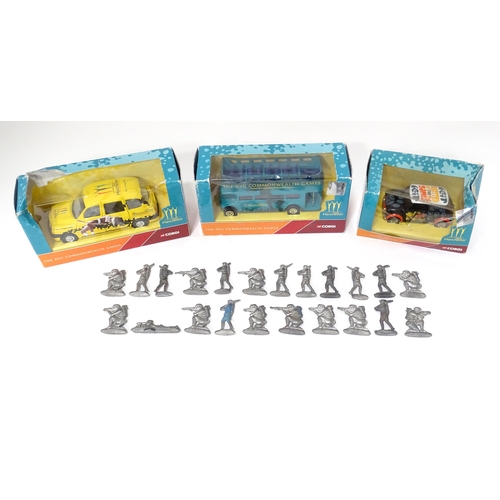 317 - Three Corgi Toys die cast scale model vehicles commemorating the Manchester 2002 Commonwealth Games ... 