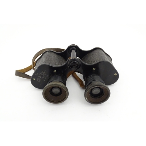 544 - An early 20thC cased pair of Kershaw 6x binoculars by Negretti & Zambra , London. Serial number 1095... 