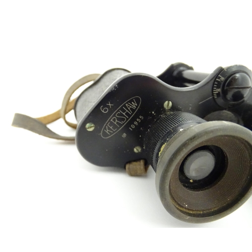 544 - An early 20thC cased pair of Kershaw 6x binoculars by Negretti & Zambra , London. Serial number 1095... 