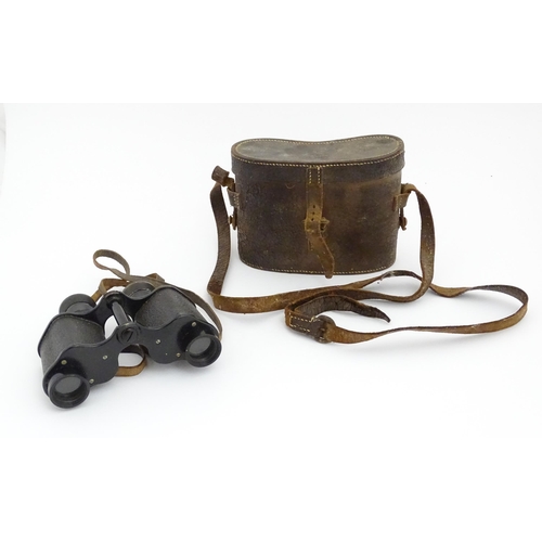 544 - An early 20thC cased pair of Kershaw 6x binoculars by Negretti & Zambra , London. Serial number 1095... 