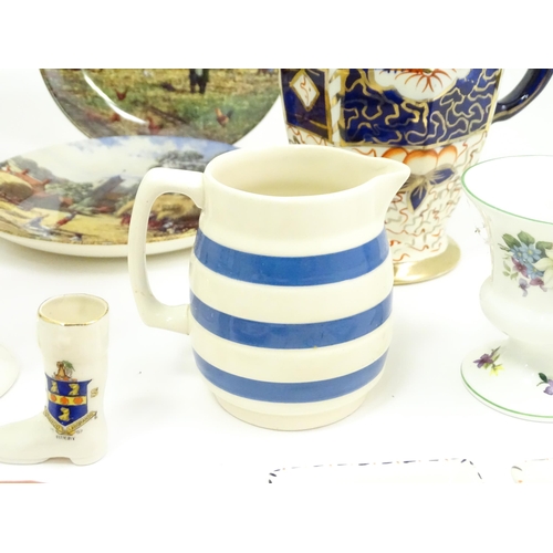 656 - A quantity of assorted ceramics to include a Royal Doulton cream jug, Wedgwood collectors plates, Co... 