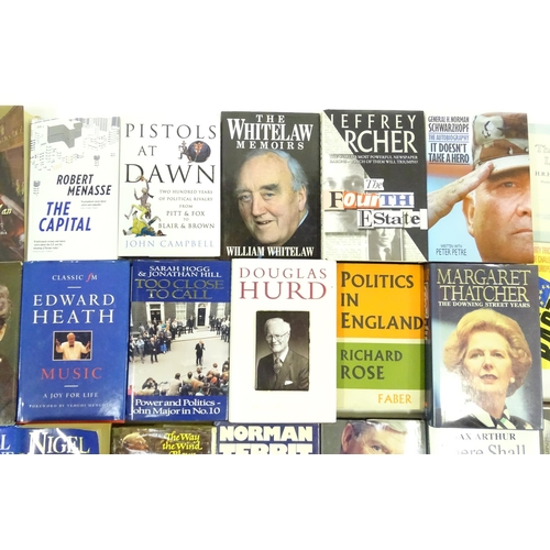 224 - Books: a quantity of books on the subject of politics, to include The Downing Street Years by Margar... 