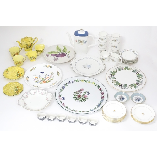 76 - A quantity of assorted ceramics to include tea wares, cake plates, napkin rings, etc. Makers to incl... 