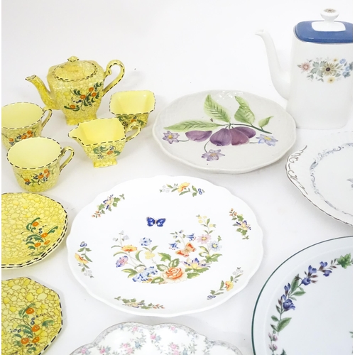 76 - A quantity of assorted ceramics to include tea wares, cake plates, napkin rings, etc. Makers to incl... 