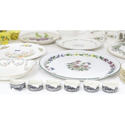 76 - A quantity of assorted ceramics to include tea wares, cake plates, napkin rings, etc. Makers to incl... 