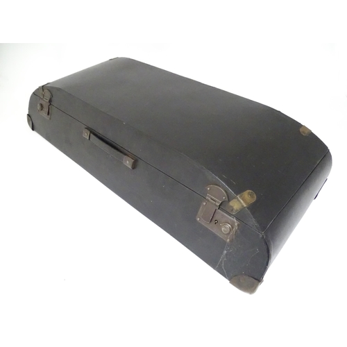 229 - A mid 20thC vintage car motoring trunk / case by Newbury & Johnson , London, of shaped form, approx ... 