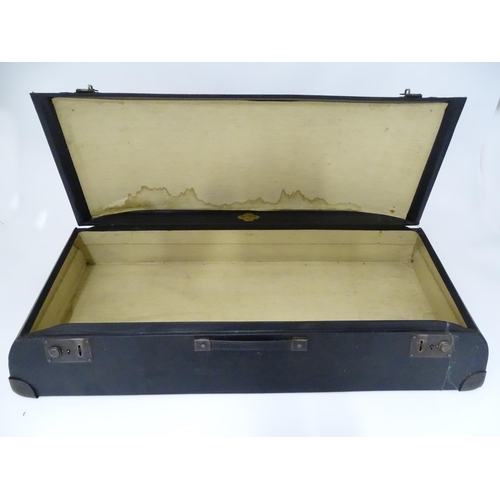 229 - A mid 20thC vintage car motoring trunk / case by Newbury & Johnson , London, of shaped form, approx ... 