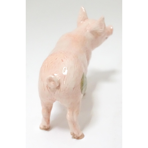 536 - A boxed John Beswick model of a white piglet. Pig approx. 4 1/2