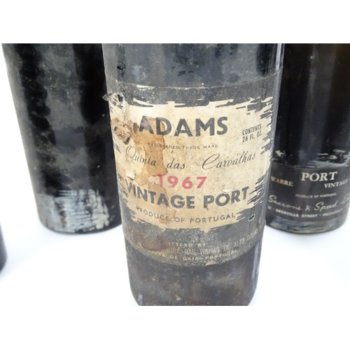 31 - A quantity of assorted bottles and part bottles of vintage port, to include Warre 1960 and Adams 196... 