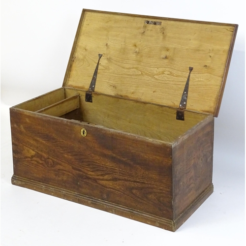 8 - An early 19thC elm blanket box. 34