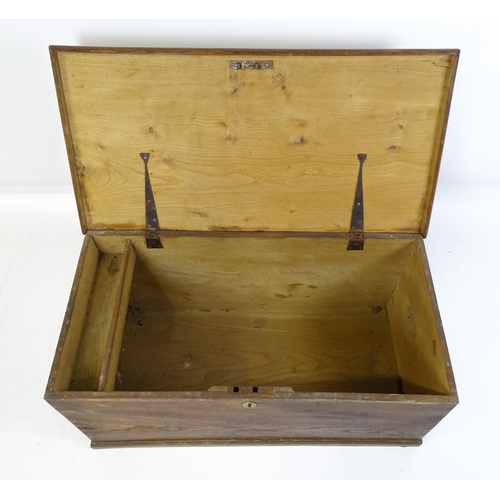 8 - An early 19thC elm blanket box. 34