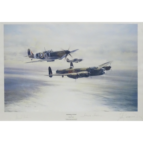 19 - After Robert Taylor, Signed limited edition print, Memorial Flight - The Spitfire, Hurricane and Lan... 