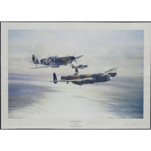 19 - After Robert Taylor, Signed limited edition print, Memorial Flight - The Spitfire, Hurricane and Lan... 